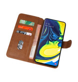 Bookstyle Wallet Taske Etui til Samsung Galaxy A80 / A90 Brown
