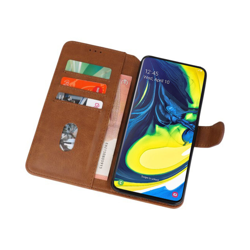 Bookstyle Wallet Cases Hülle für Samsung Galaxy A80 / A90 Braun