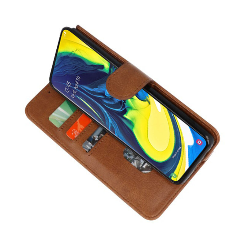 Bookstyle Wallet Cases Hülle für Samsung Galaxy A80 / A90 Braun