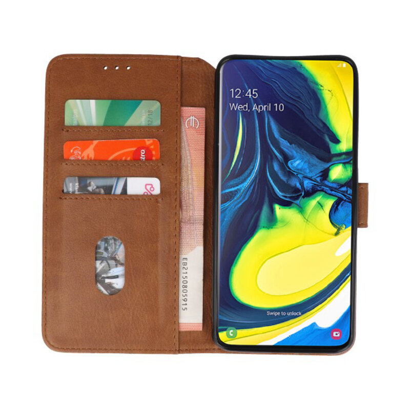 Bookstyle Wallet Cases Hülle für Samsung Galaxy A80 / A90 Braun