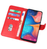 Etuis portefeuille Bookstyle Case pour Samsung Galaxy A20e Rouge