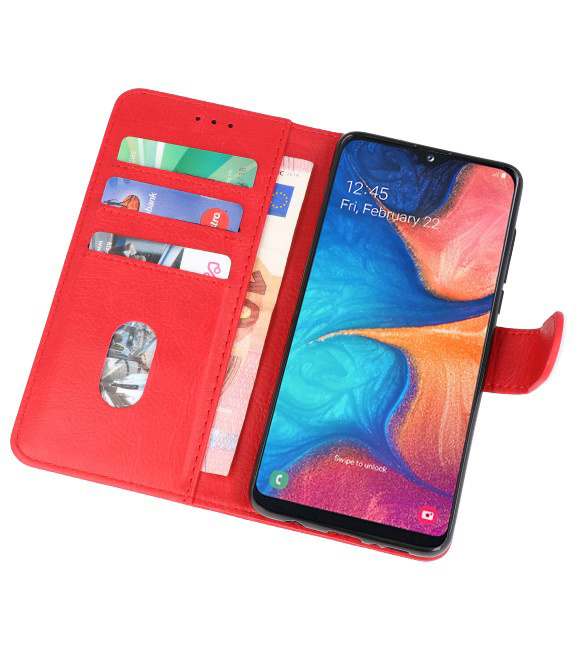 Etuis portefeuille Bookstyle Case pour Samsung Galaxy A20e Rouge