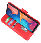 Fundas estilo billetera Bookstyle para Samsung Galaxy A20e rojo