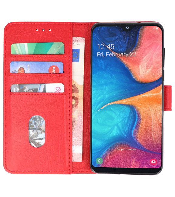 Etuis portefeuille Bookstyle Case pour Samsung Galaxy A20e Rouge