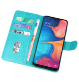 Bookstyle Wallet Cases Hülle für Samsung Galaxy A20e Grün