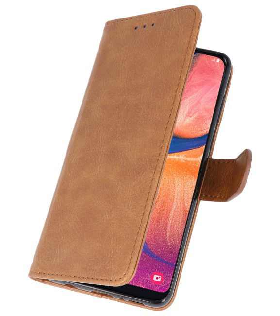 Etuis portefeuille Bookstyle Case pour Samsung Galaxy A20e Brown