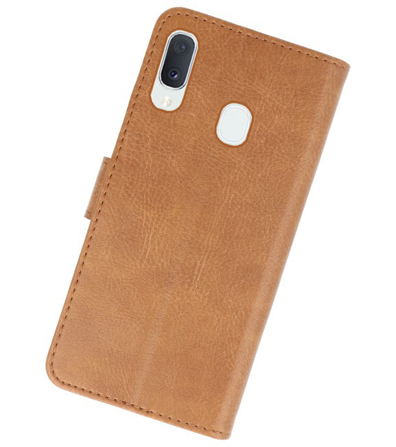 Etuis portefeuille Bookstyle Case pour Samsung Galaxy A20e Brown