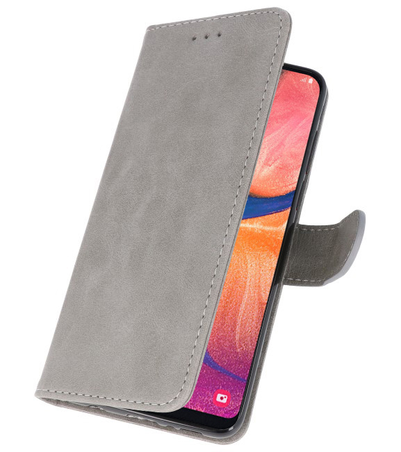 Fundas estilo billetera Bookstyle para Samsung Galaxy A20e gris