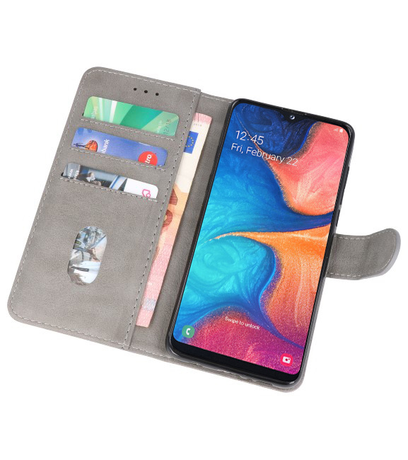 Bookstyle Wallet Cases Case for Samsung Galaxy A20e Gray