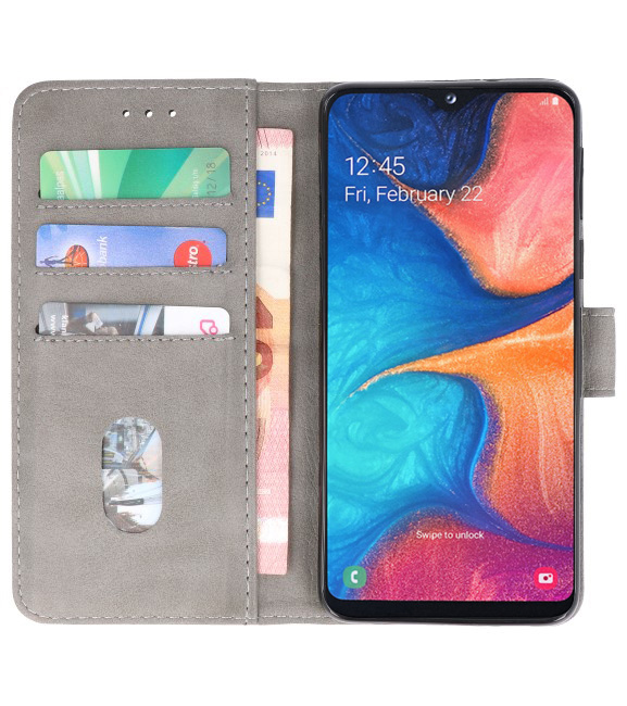 Bookstyle Wallet Cases Hülle für Samsung Galaxy A20e Grau