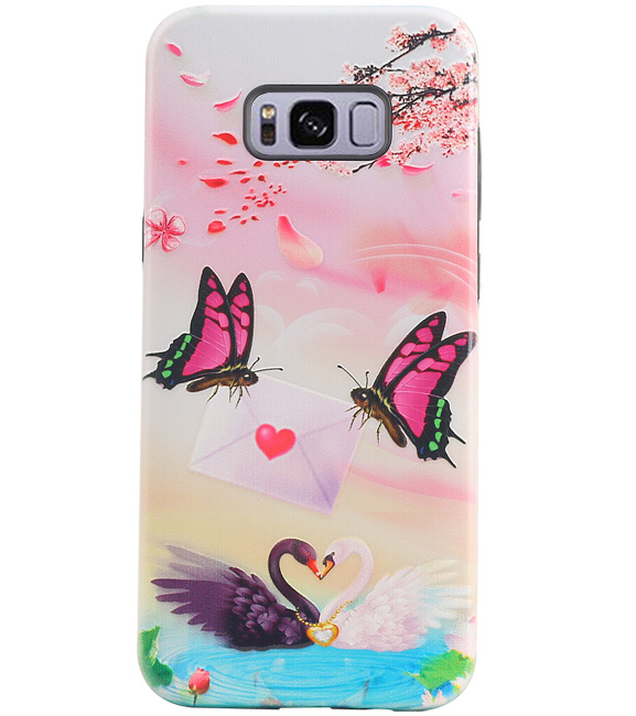 Carcasa trasera con diseño de mariposa para Samsung Galaxy S8 Plus