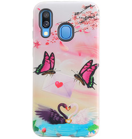 Papillon Design Hardcover Backcover pour Samsung Galaxy A40