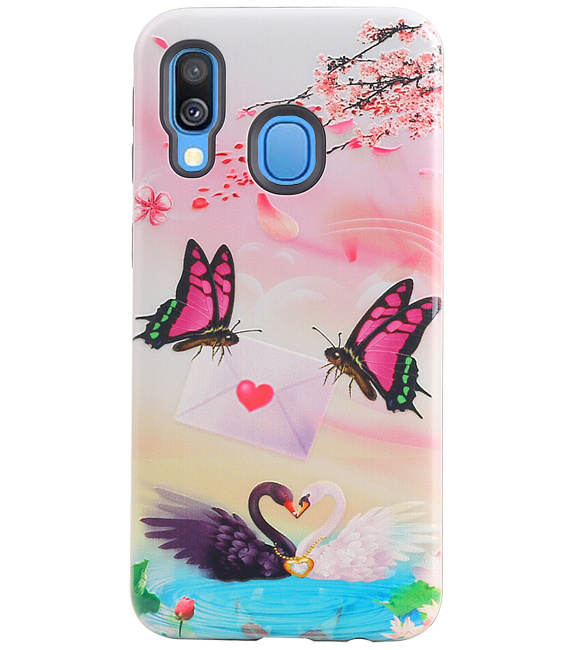 Butterfly Design Hardcase Bagcover til Samsung Galaxy A40