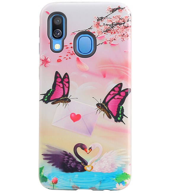 Papillon Design Hardcover Backcover pour Samsung Galaxy A40