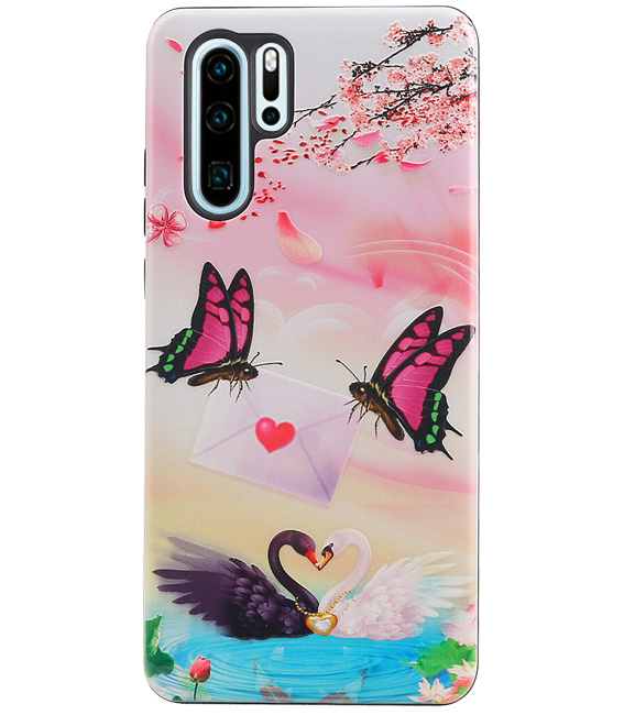 Butterfly Design Hardcase Bagcover til Huawei P30 Pro