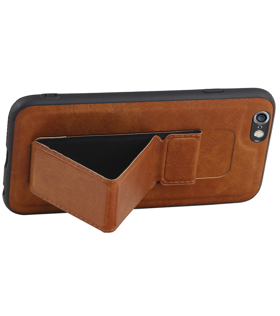 Grip Stand Hardcase Backcover für iPhone 6 Braun