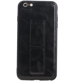 Grip Stand Hardcase Backcover für iPhone 6 Plus Schwarz