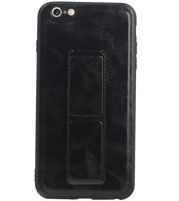 Grip Stand Hardcase Backcover für iPhone 6 Plus Schwarz