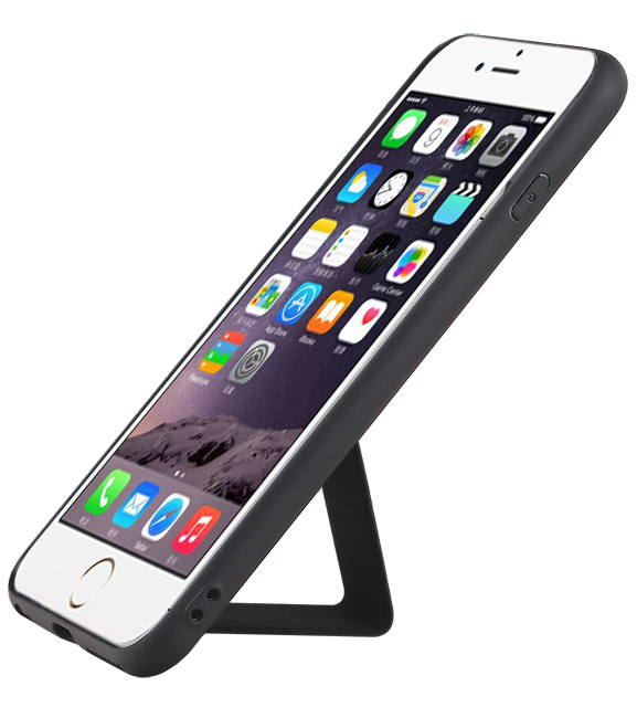 Grip Stand Hardcase Backcover für iPhone 6 Plus Schwarz