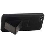 Grip Stand Hardcase Backcover für iPhone 6 Plus Schwarz