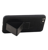 Grip Stand Hardcase Backcover für iPhone 6 Plus Schwarz