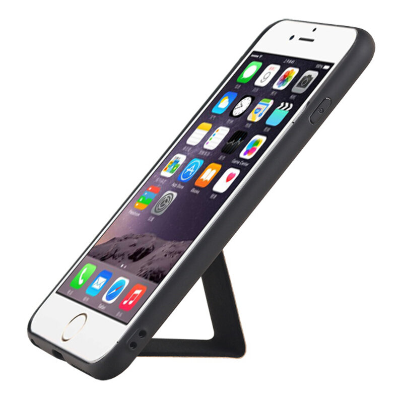 Grip Stand Hardcase Backcover für iPhone 6 Plus Braun