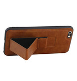 Grip Stand Hardcase Backcover für iPhone 6 Plus Braun
