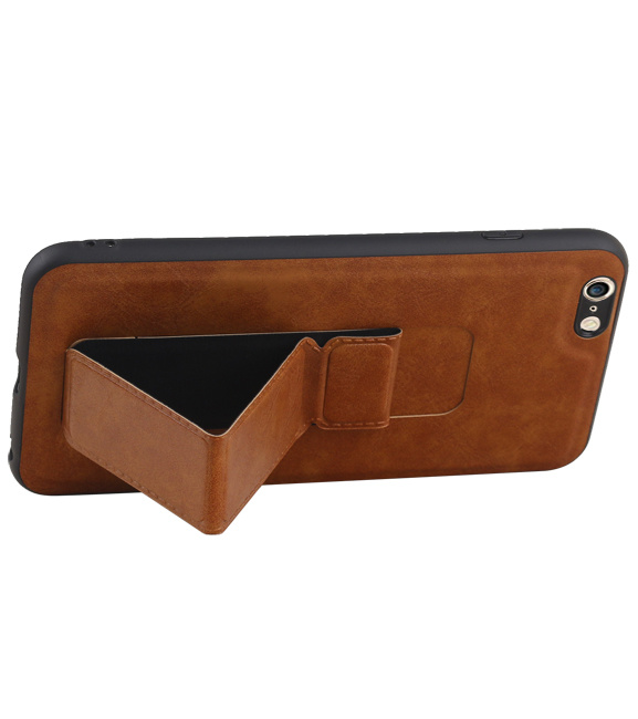 Grip Stand Hardcover Backcover pour iPhone 6 Plus Marron