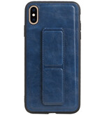 Grip Stand Hardcover Backcover pour iPhone XS Max Bleu