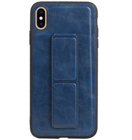 Grip Stand Hardcover Backcover pour iPhone XS Max Bleu