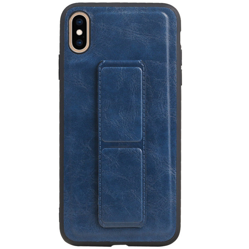 Grip Stand Hardcase Backcover voor iPhone XS Max Blauw