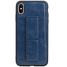 Grip Stand Hardcover Backcover pour iPhone XS Max Bleu