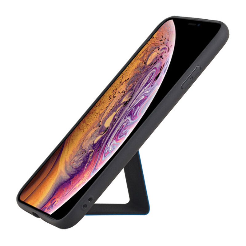 Grip Stand Back Cover rigido per iPhone XS Max Blue
