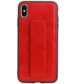 Grip Stand Hardcase Backcover voor iPhone XS Max Rood