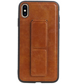 Grip Stand Hardcase Backcover für das iPhone XS Max Brown