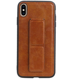Grip Stand Hardcase Backcover para iPhone XS Max Brown