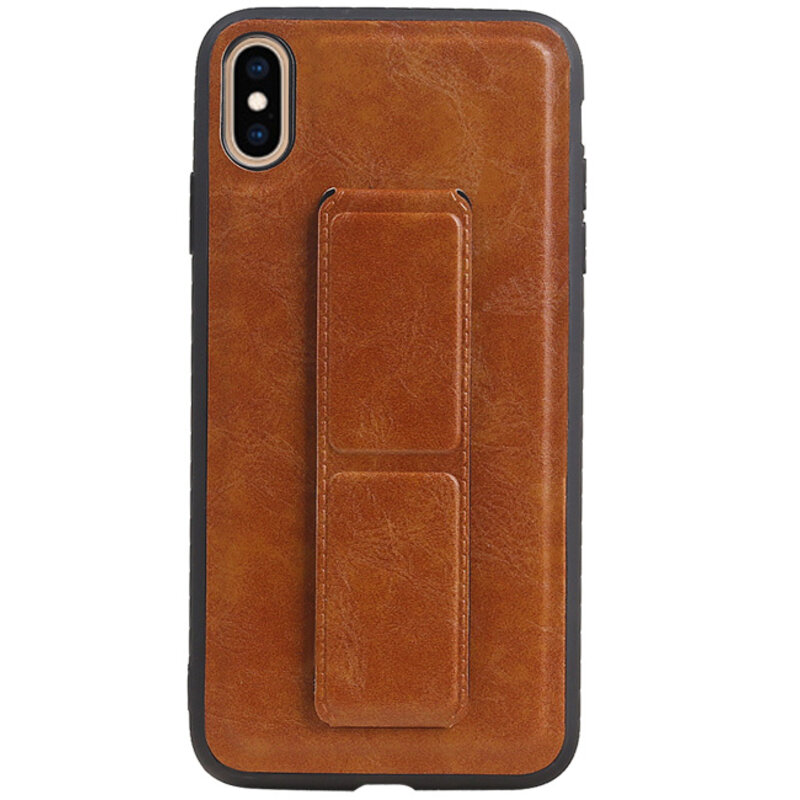 Grip Stand Hardcase Backcover für das iPhone XS Max Brown