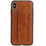 Grip Stand Hardcase Backcover for iPhone XS Max Brown