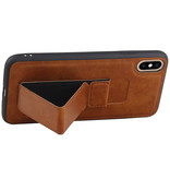 Grip Stand Hardcase Backcover for iPhone XS Max Brown