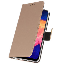 Wallet Cases Hoesje voor Samsung Galaxy A10 Goud