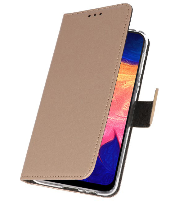 Wallet Cases Hoesje voor Samsung Galaxy A10 Goud