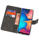 Wallet Cases Hülle für Samsung Galaxy A20 Schwarz