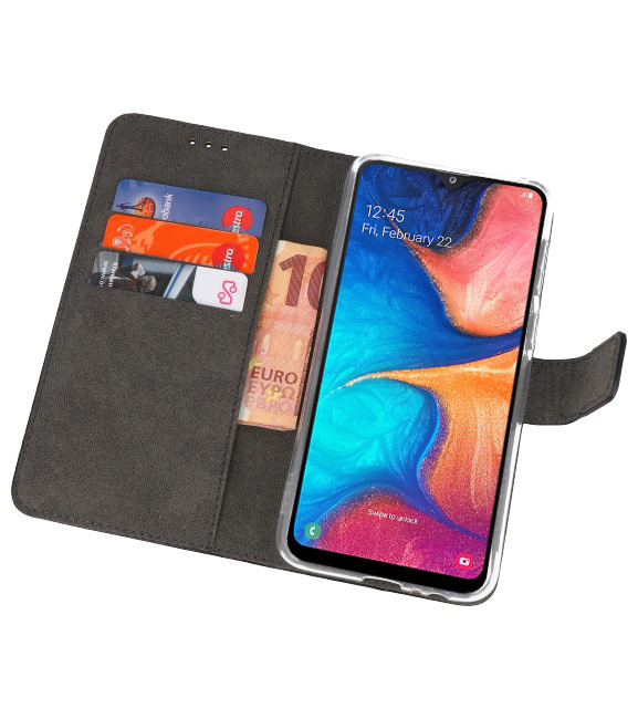 Etuis portefeuille Etui pour Samsung Galaxy A20 Noir