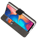 Wallet Cases Hülle für Samsung Galaxy A20 Schwarz