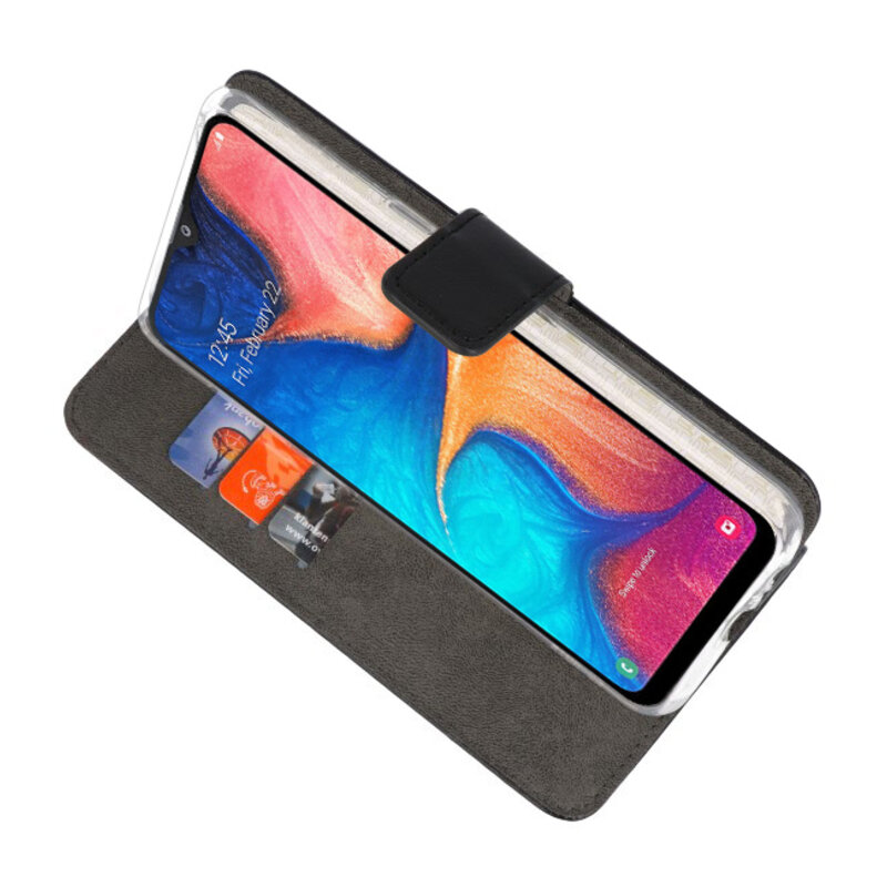 Wallet Cases Hoesje voor Samsung Galaxy A20 Zwart