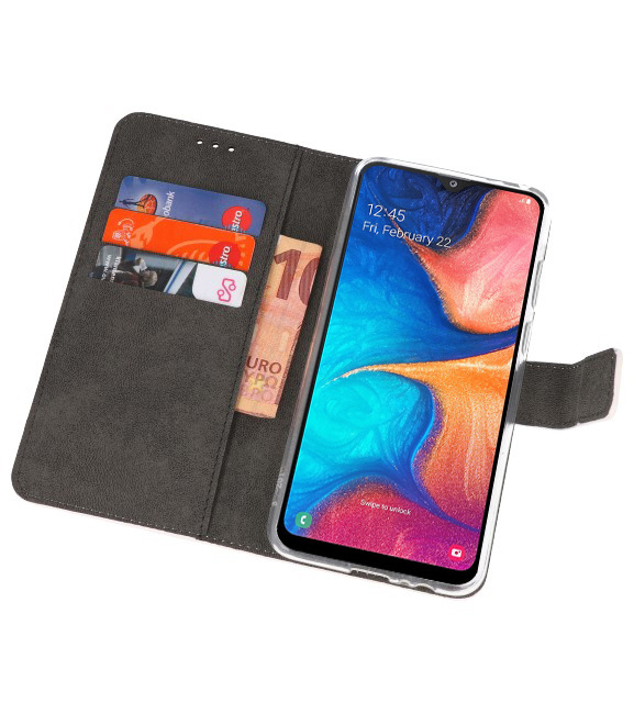 Wallet Cases Hülle für Samsung Galaxy A20 Weiß