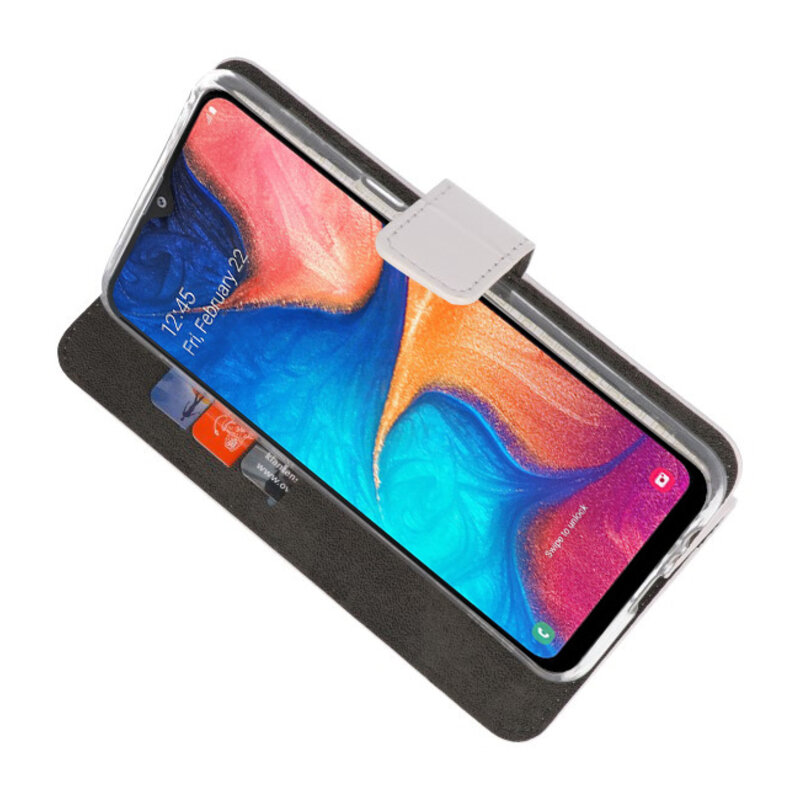 Funda Wallet Funda para Samsung Galaxy A20 Blanco