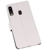 Funda Wallet Funda para Samsung Galaxy A20 Blanco