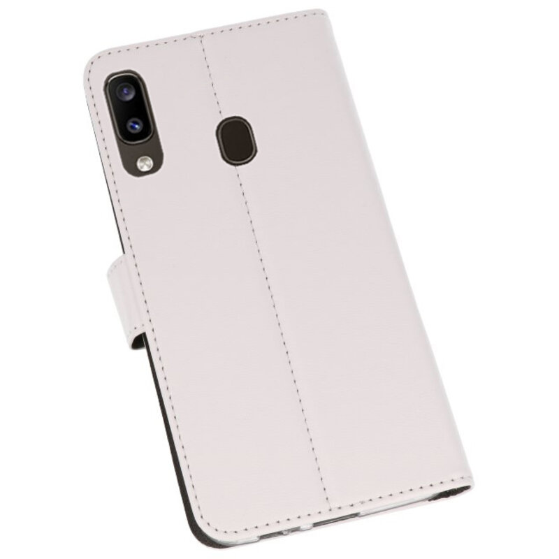 Funda Wallet Funda para Samsung Galaxy A20 Blanco