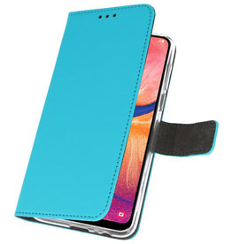 Wallet Cases Hülle für Samsung Galaxy A20 Blue